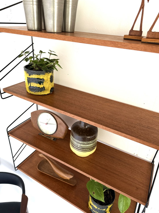 Image 1 of Set van 2 vintage beukenhouten wandrekken, WHB Germany ‘60