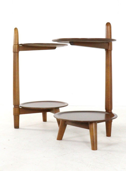 Set van 2 Edmund Jørgensen voor Patent ANM bijzettafeltje / nachtkastjes vintage Deens