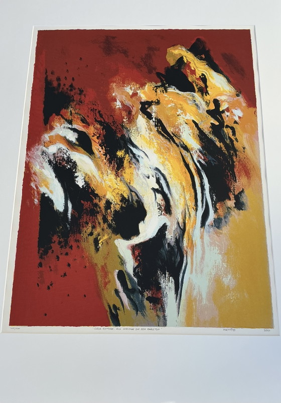 Mattie Schilders - Rochers Jaunes, Comme Nuages Autour D'un Sommet, Sérigraphie – Objets d'art, Glass, Paper (photo 4 of 15)