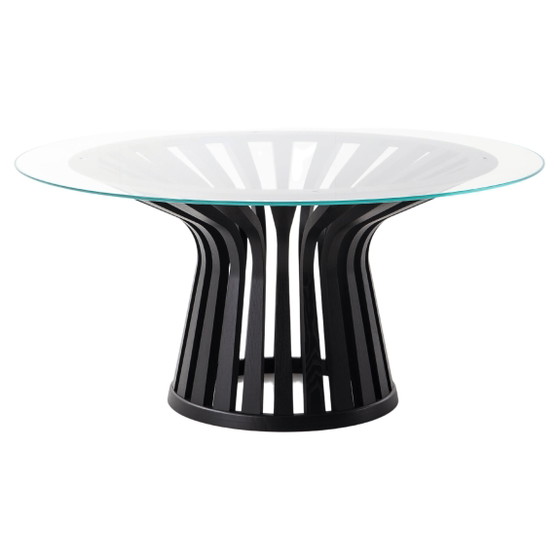 Table "Diamante" en padouk africain de style brutaliste par Luciano Frigerio avec plateau en verre, 1970 (photo 5 of 26)