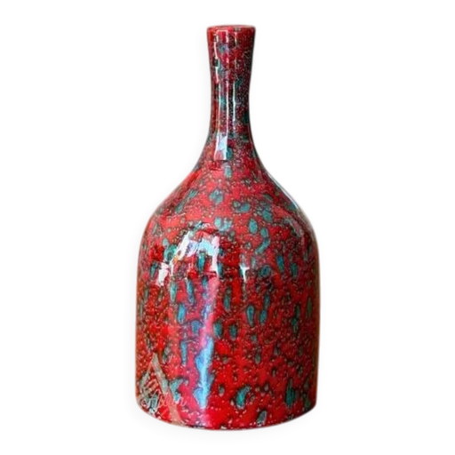 Gesprengelte Bordeaux Flaschenvase Asif