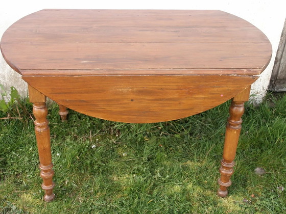 Tavolo rotondo a ribalta in faggio e pino – Tavoli da pranzo, Legno, Vintage (photo 9 of 14)
