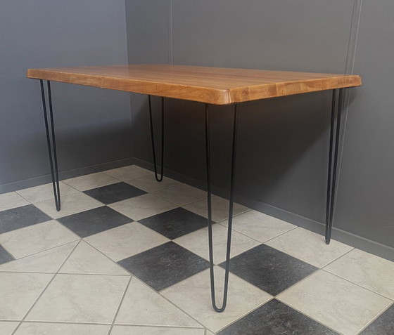 Image 1 of Danish dining table with hairpin legs