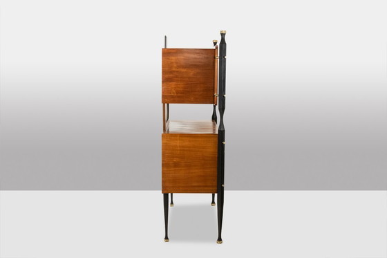 Image 1 of Coppia di armadi italiani impiallacciati in teak. Circa 1960.