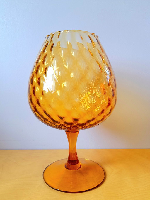 Vase ou coupe en verre soufflé Empoli 1970