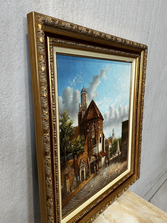 Beekhout Cityscape - Oil on canvas 79x68 – Vintage, Paintings & Drawings, Wood (photo 3 of 11)