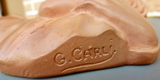 Image 1 of Vintage G. Carli sculptuur als wanddecoratie.