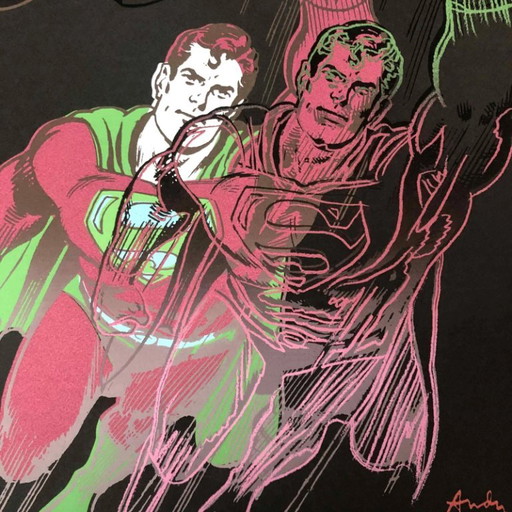 1990s After Andy Warhol "Superman" Lithograph – lithos zeefdrukken, Paper (photo 2 of 11)