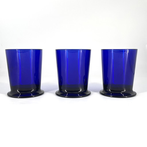 Iittala “Boy” – 3 glazen – Stefan Lindfors – Kobaltblauw – glazen karaffen, Glass (photo 2 of 7)