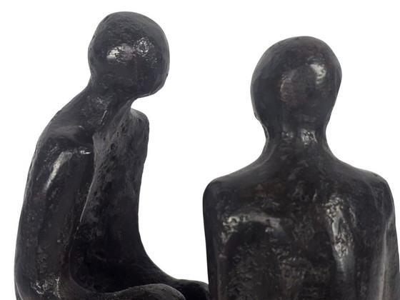 Image 1 of Design olandese - Rijkel Dijkstra - Bronzo - "2 persone in una buona conversazione" - anni '80