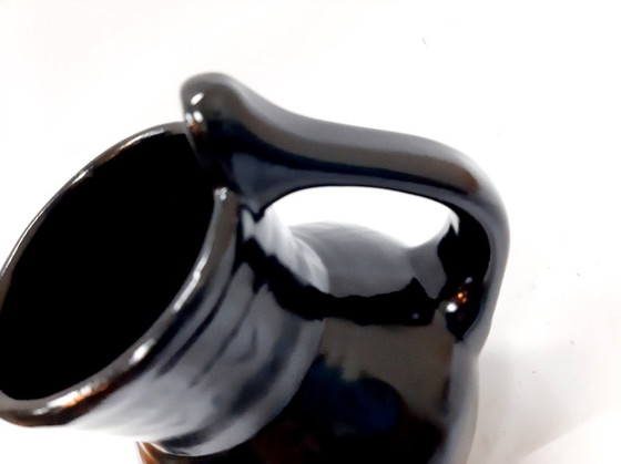 Image 1 of Brocca vintage in argilla smaltata nera da 1 quarto, 17 cm