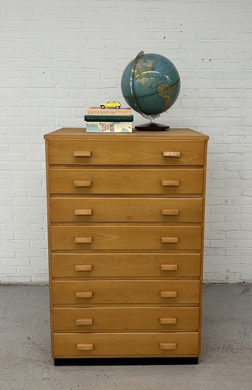 Vintage School Cupboard Paper Cabinet Drawer Cabinet