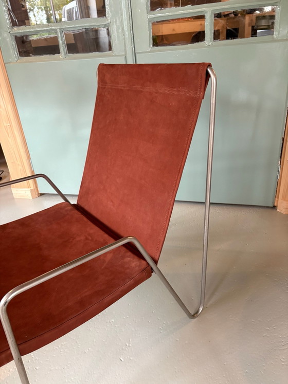 Fritz Hansen Bachelor Chair Verner Panton, Fauteuils, Leer, Metaal, Bruin (foto 5 van 12)