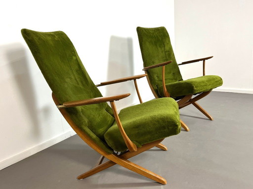 Sillones ajustables de Poltrona, Italia, años 50.