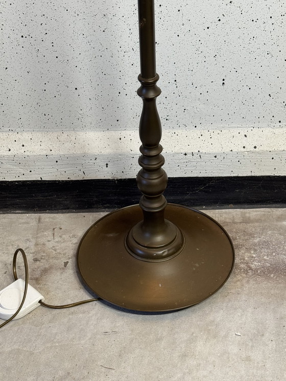Image 1 of Antieke Messing Vloerlamp in Iconische Gispen Stijl