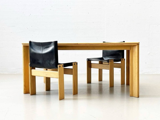 Image 1 of Set: 6 Stühle Modell Monk und Tisch von Afra und Tobia Scarpa für Molteni, 1973