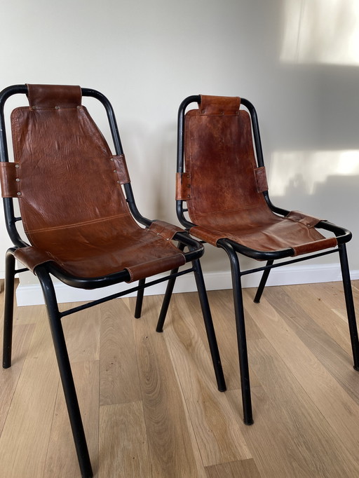 2 chaises vintage Les Arcs, style Charlotte Perriand