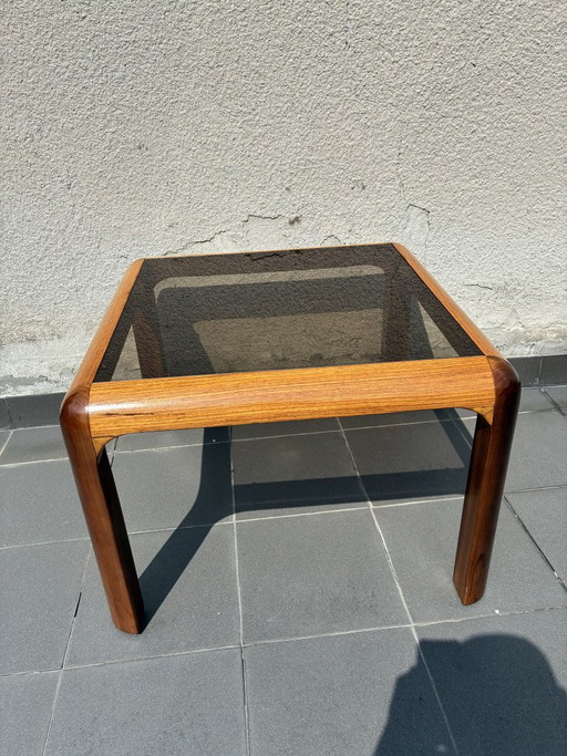 Mesa de centro danesa de roble y teca, años 70