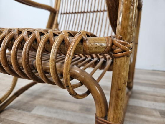 Pair of Rattan Armchairs, Brown, Vintage (photo 8 of 12)