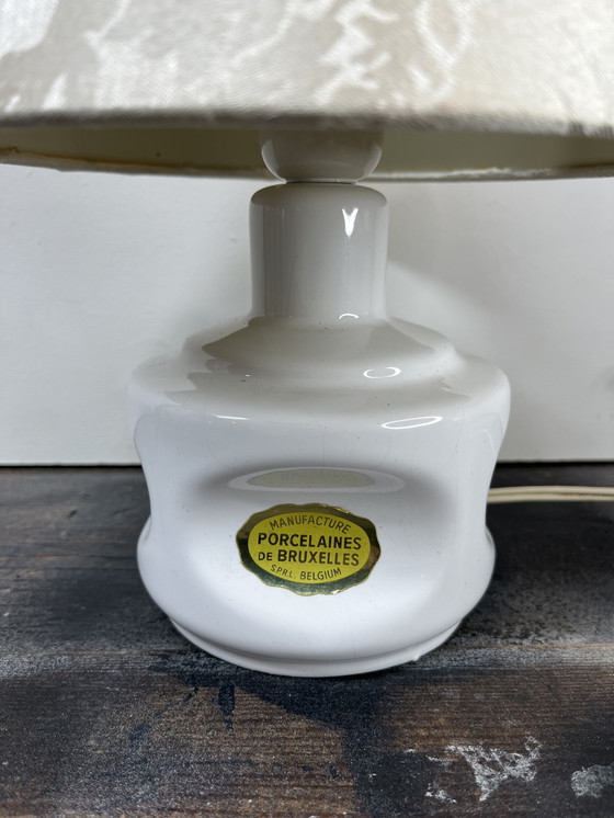 Image 1 of Vintage mid-century Porcelaines de Bruxelles table lamp