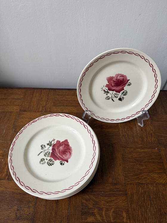 Image 1 of Set di 6 piatti da dessert in semi-porcellana realizzati in Francia