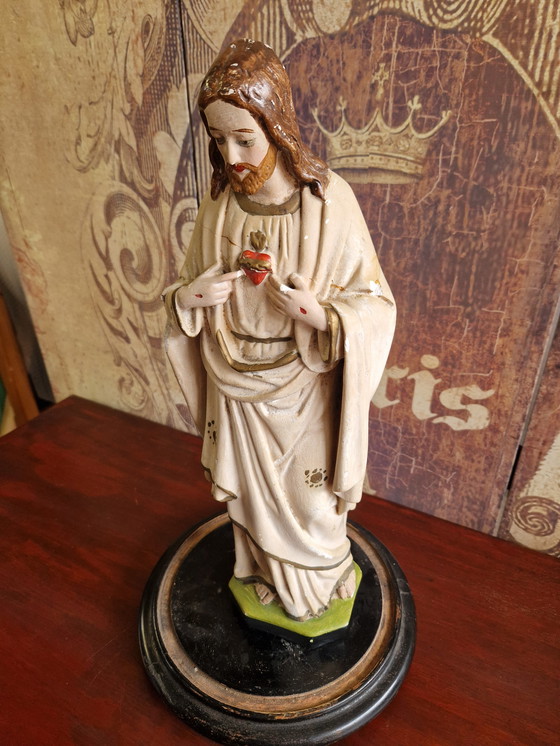 Image 1 of Antique bell jar with Joseph