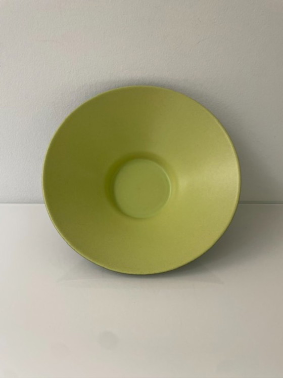 Image 1 of Ciotola in ceramica vintage di metà secolo – verde scuro e verde lime