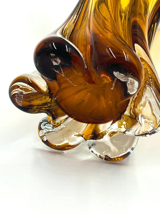 Grand vase sculptural par Flavio Poli pour Seguso, Seguso Murano, Verre, Marron, Modern (photo 13 sur 13)