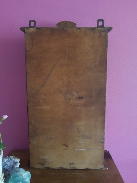 Antique French Art Deco brocante oak medicine cabinet with mirror – apothecary cabinet – wall cabinet (photo 11 of 15)