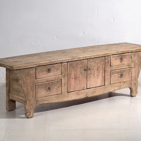 Antique low sideboard in pine wood – China, circa 1920 – Iron (photo 4 of 40)