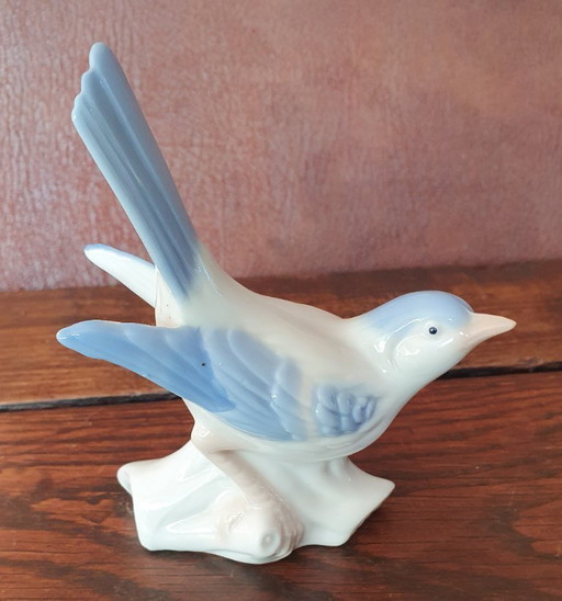 Porcelain Bird Figure, Hand Painted, Japanese Vintage