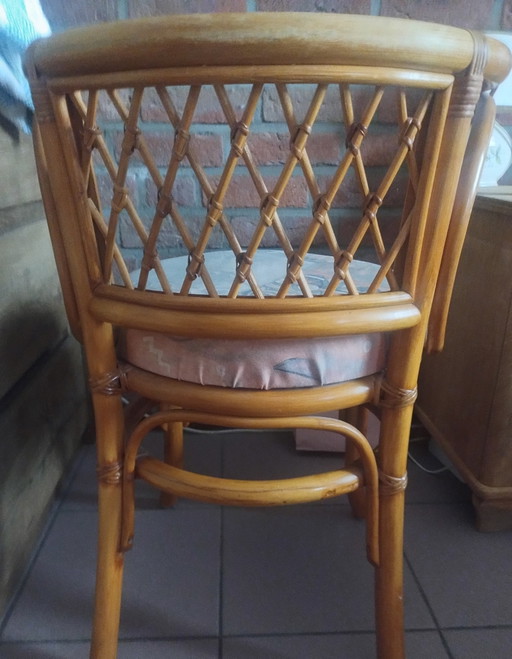 Vintage rotan kuipstoel / bamboe bijzetstoel Boho (vers geolied!) – kuipstoelen, Rattan (photo 2 of 5)