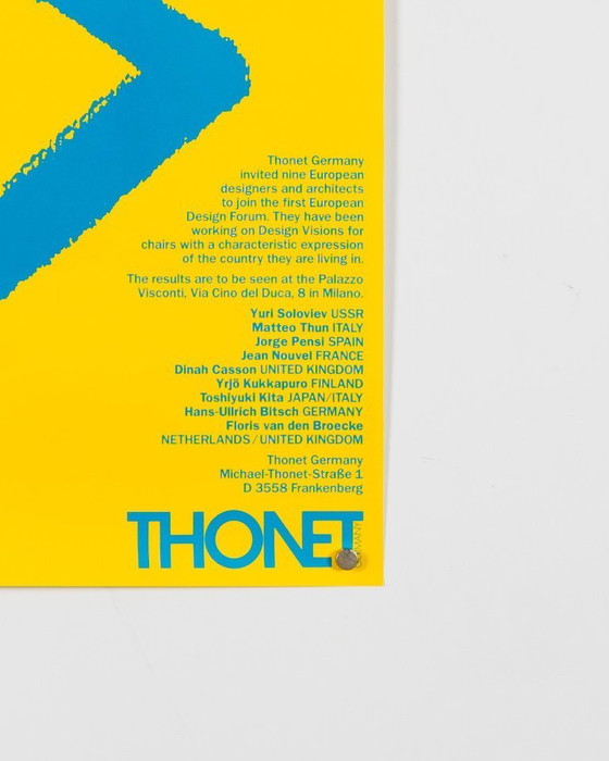 Image 1 of Thonet European Design – 1989 – Original Vintage Exhibition Poster – Modern Design – 83.7x59.5 cm A1