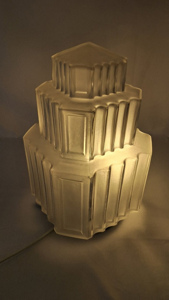 Art-Deco-Wolkenkratzer-Kugel-Deckenleuchte – Deckenleuchten, Glass (photo 11 of 19)