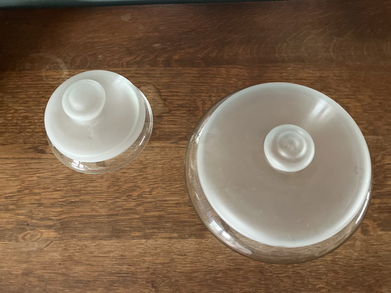 Image 1 of Pot à biscuits et bonbonnière Royal Leerdam conçus par Jacques Boon