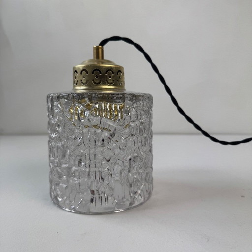 PAIR OF OLD VINTAGE GLASS PENDANTS