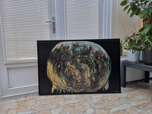 frances eckhardt - abstract painting framed 75x115 cm