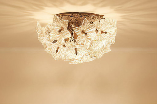 Bloemvormige wandlamp in art nouveau-stijl van Murano-glas, gemaakt door Venini.