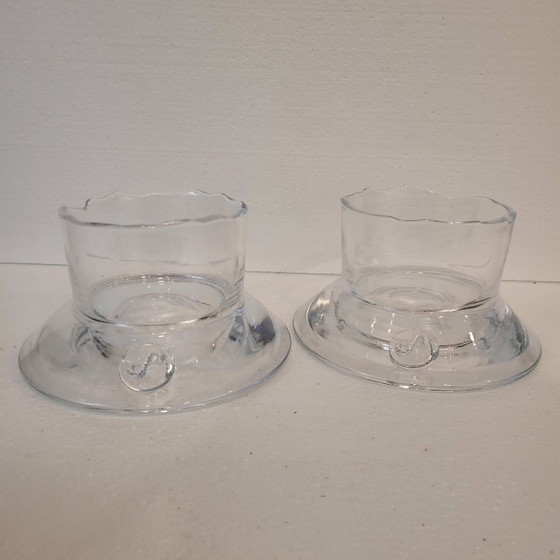 Image 1 of Coppia di candelieri in cristallo, Sempre, anni 2000 - Belgio