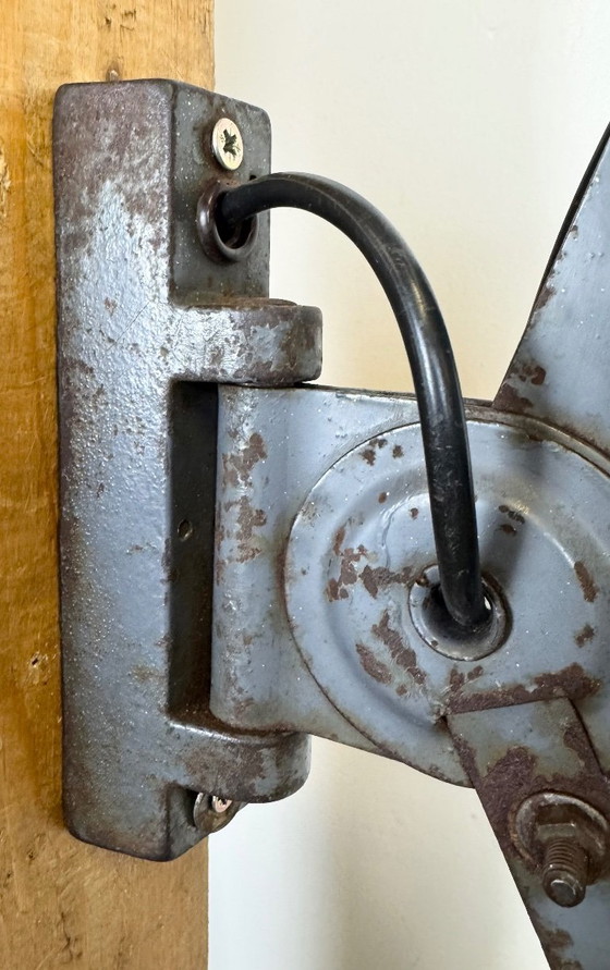 Image 1 of Grey Industrial Scissor Wall Lamp from Elektroinstala, 1960s