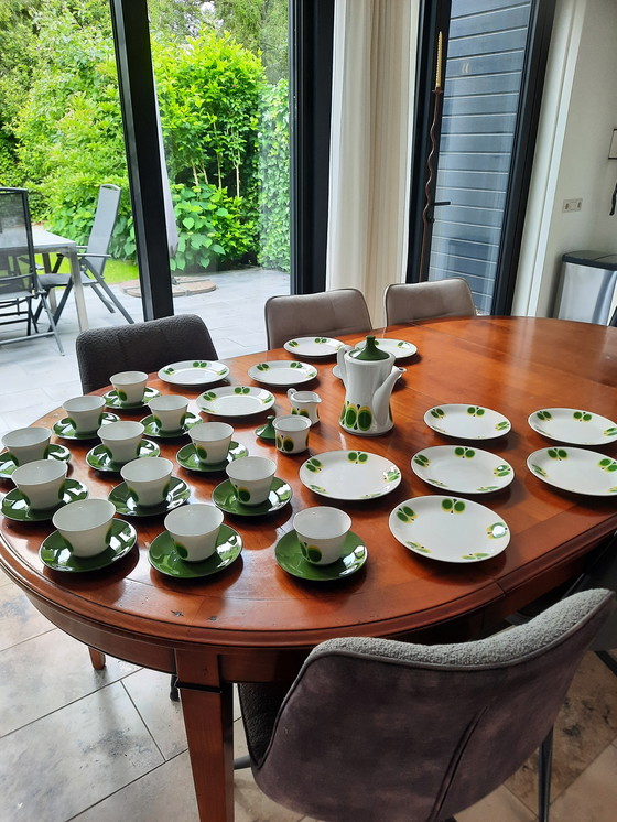 Image 1 of 1970 Seltmann Weiden Bavaria "Vert Jaune" service petit déjeuner"