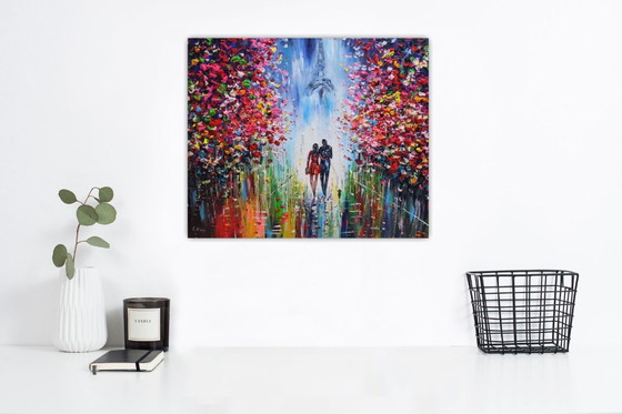 Image 1 of Evelina VINE - Passeggiata primaverile a Parigi - Dipinto dell'artista