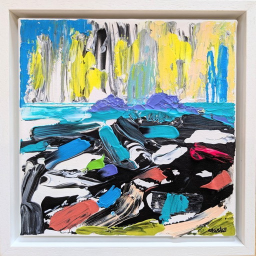 CAPE CORNWALL BRISONS ORIGINAL ACRYLIC PAINTING SEASCAPE CANVAS NIGEL WATERS ART