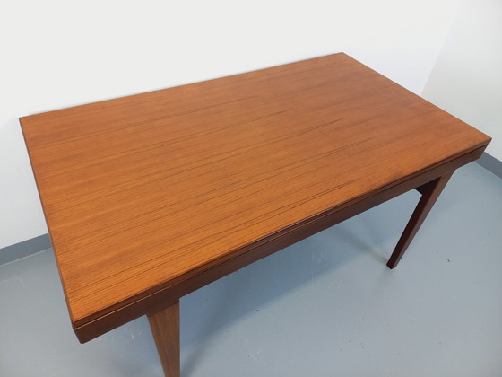 Image 1 of Table à Manger Scandinave Vintage des Années 50 60 en Teck avec Rallonge