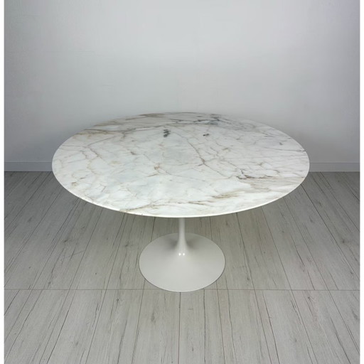 Originele Vintage Ronde Marmeren Tulip Eettafel door Eero Saarinen voor Knoll Int. 70er jaren