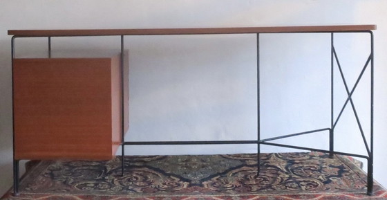 Image 1 of Desk in Mahogany and Metal by A.R.P. - Motte, Mortier, Guariche, France 1956