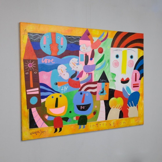Image 1 of Wouter Stips “Inspiration” Colorful Contemporary Figurative Painting 2000s