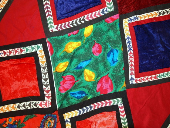 Image 1 of Handmade Vintage Uzbek Suzani Patchwork Kilim 4.3' x 7.5' (129cm x 227cm), 1960s - 1C46