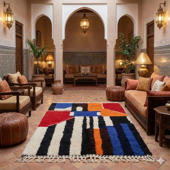 Traditional Moroccan Rug – Handmade in the Atlas Mountains 200cmx300cm – Tapis, Wool (photo 4 of 6)