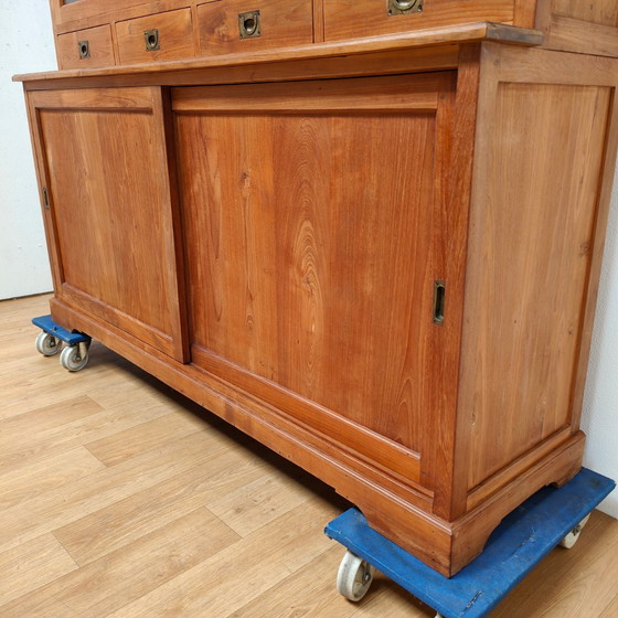 Image 1 of Vintage French country sideboard cabinet, wall cabinet kitchen cabinet Teakwood
